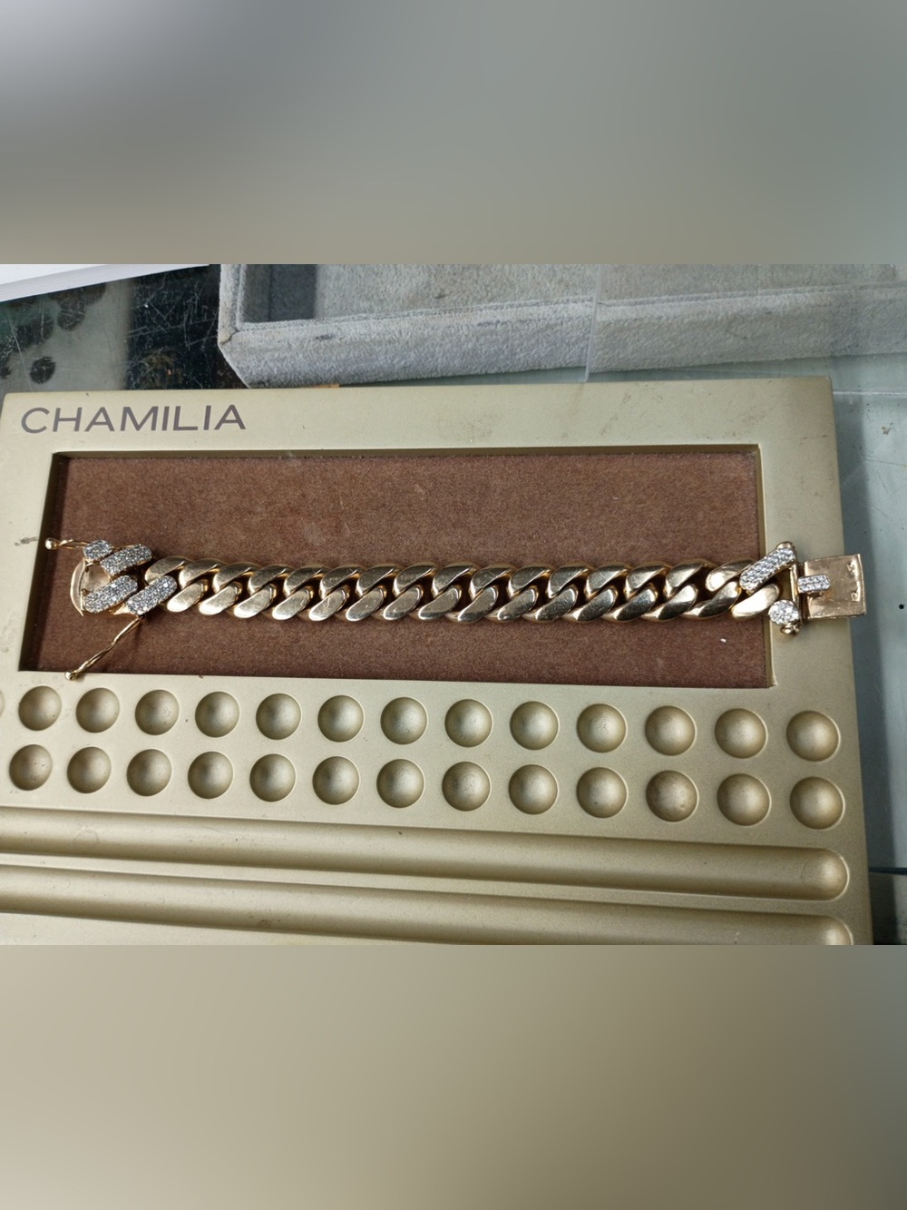 Men's Curb Chain Diamond Bracelet in 14K Gold